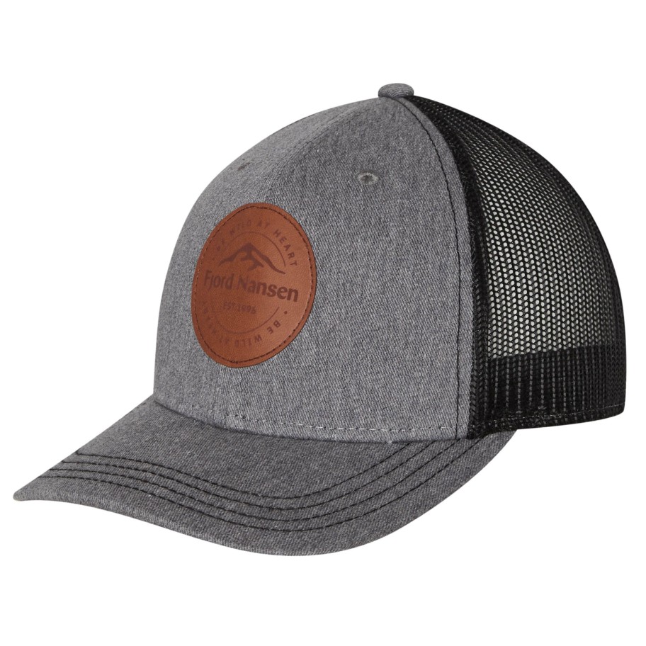 Odziez Fjord Nansen Czapki Letnie | Czapka Z Daszkiem Trucker Cap Legacy Patch Grey Melange